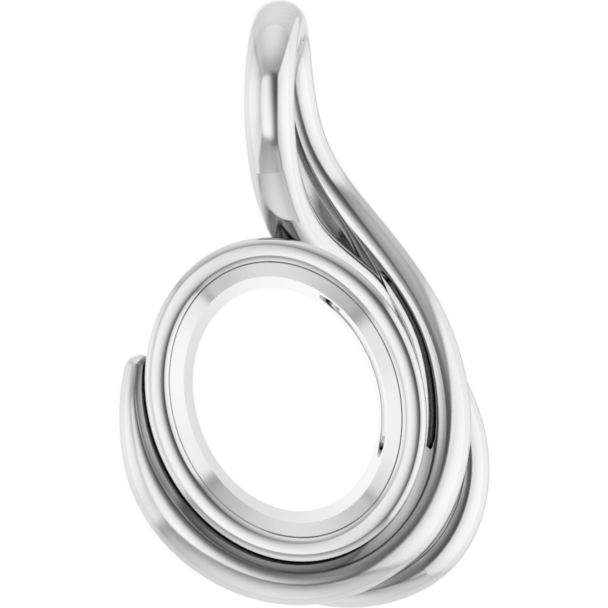 Bezel-Set Solitaire Freeform Pendant