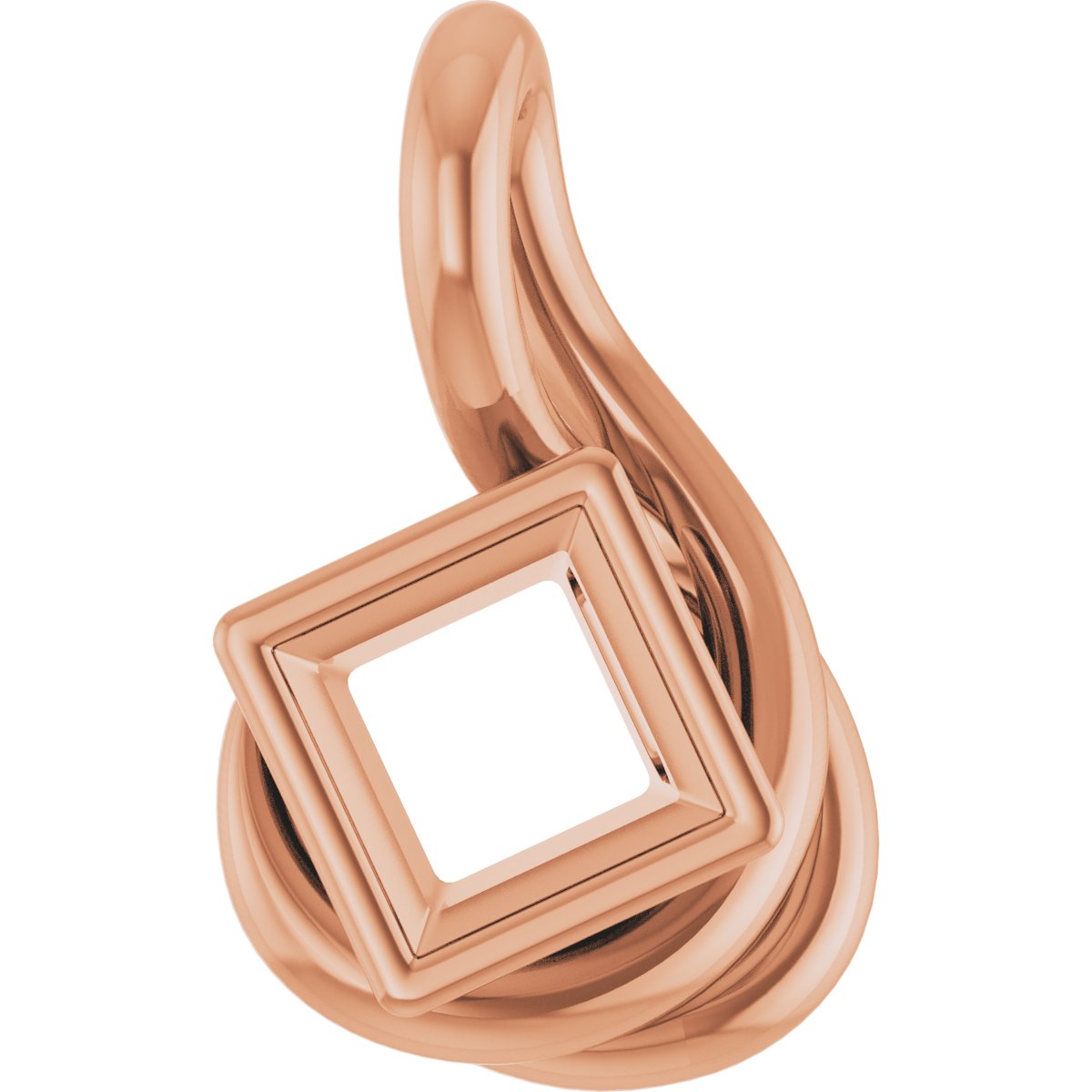 Bezel-Set Solitaire Freeform Pendant