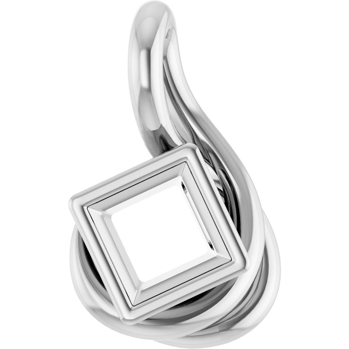Bezel-Set Solitaire Freeform Pendant