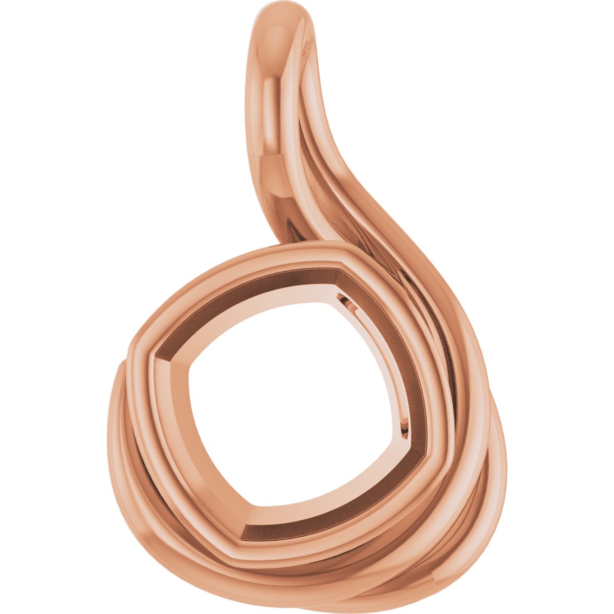 Bezel-Set Solitaire Freeform Pendant