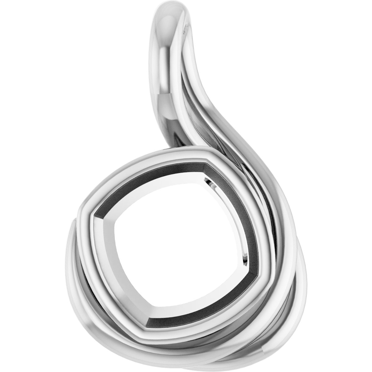 Bezel-Set Solitaire Freeform Pendant