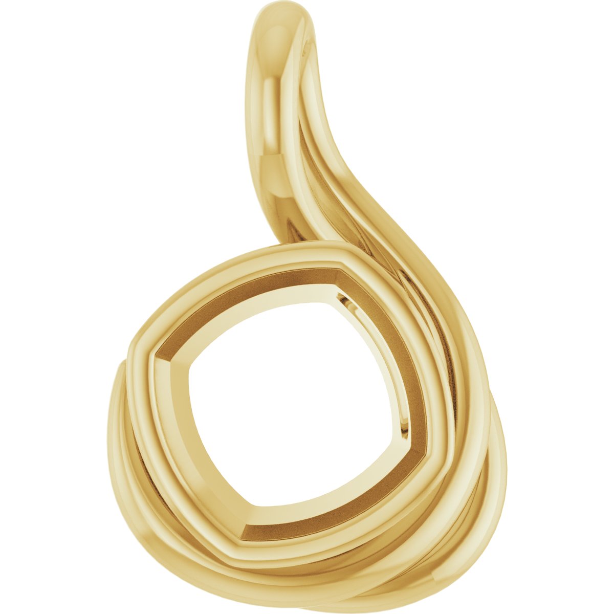 Bezel-Set Solitaire Freeform Pendant
