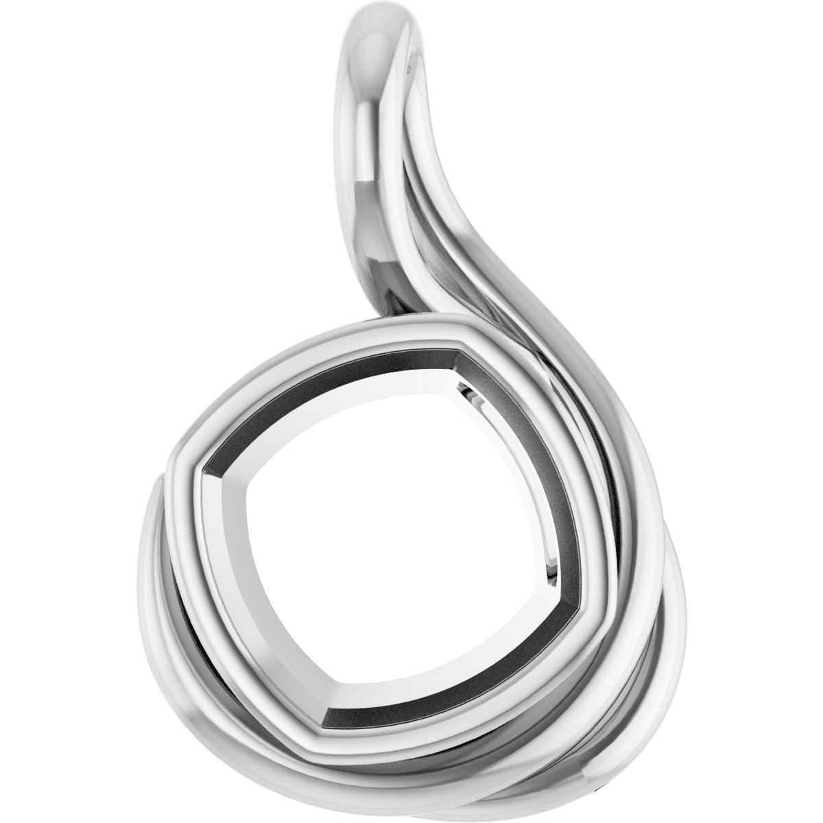 Bezel-Set Solitaire Freeform Pendant