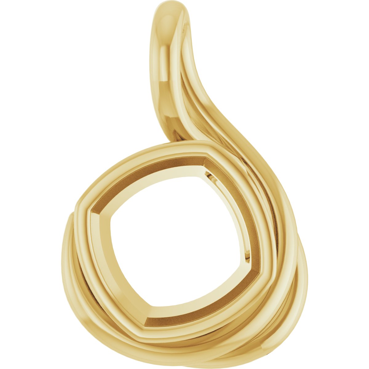 Bezel-Set Solitaire Freeform Pendant