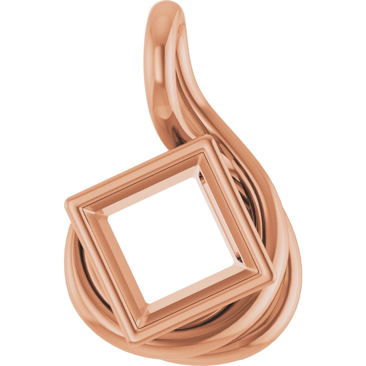 Bezel-Set Solitaire Freeform Pendant