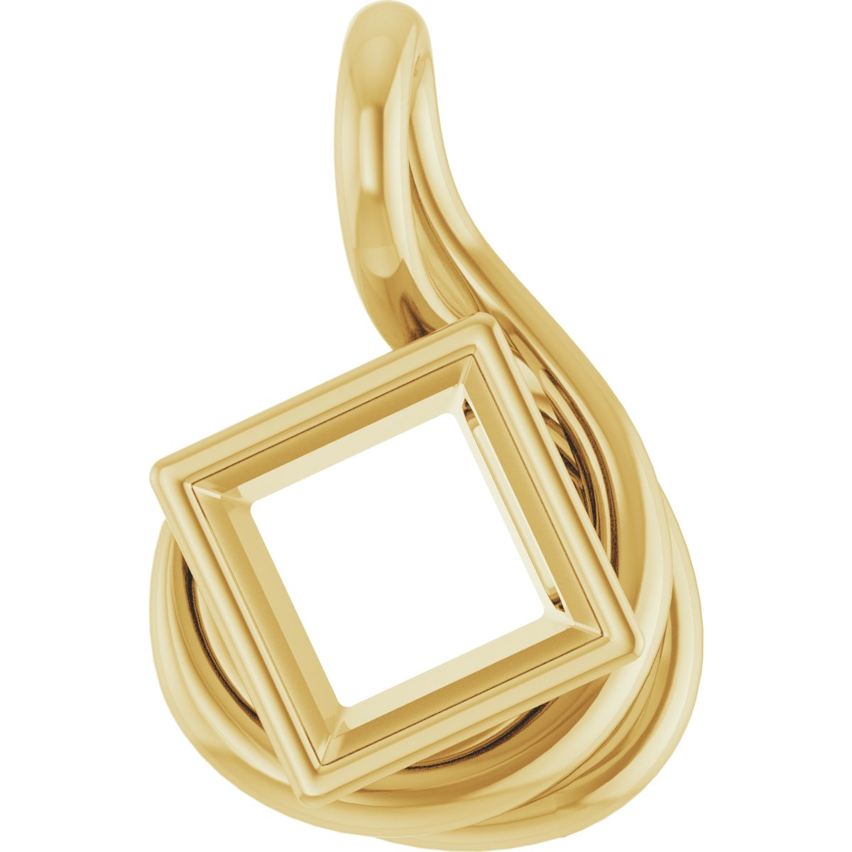 Bezel-Set Solitaire Freeform Pendant