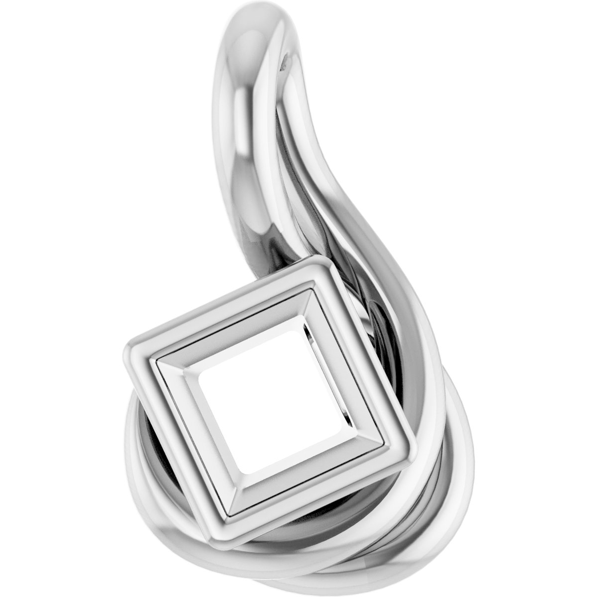 Bezel-Set Solitaire Freeform Pendant