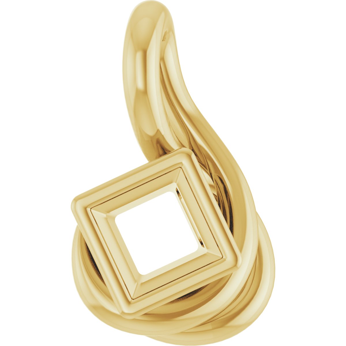 Bezel-Set Solitaire Freeform Pendant