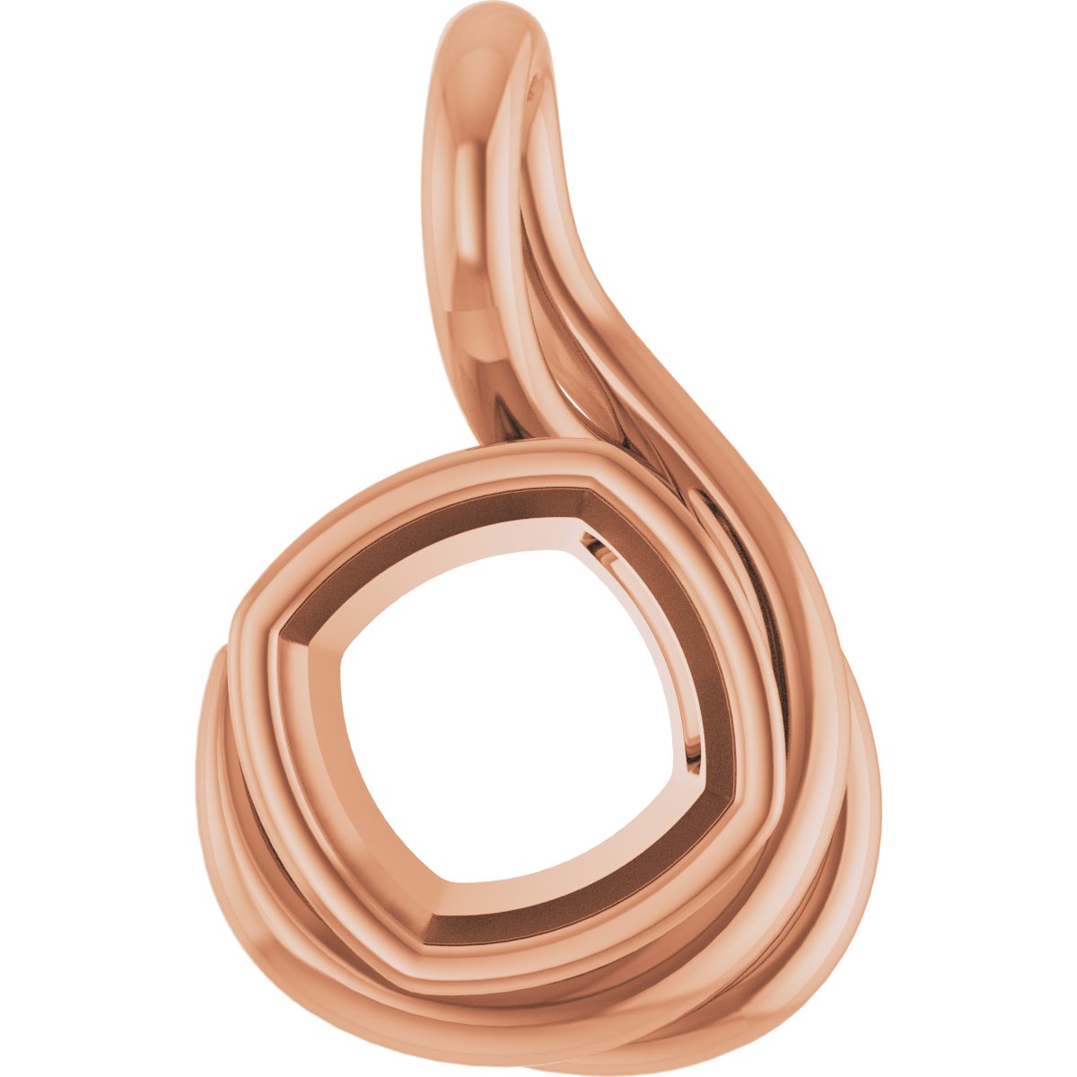 Bezel-Set Solitaire Freeform Pendant