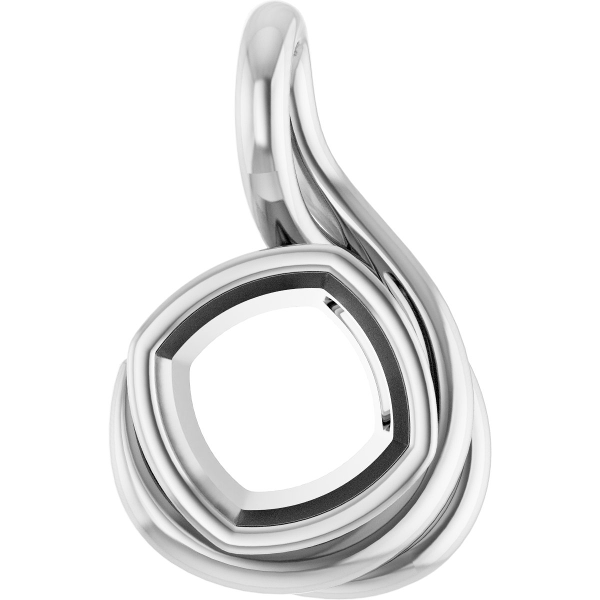 Bezel-Set Solitaire Freeform Pendant