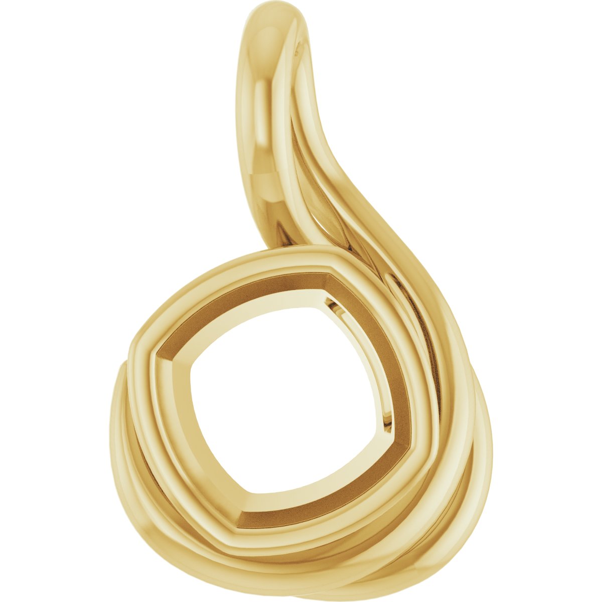 Bezel-Set Solitaire Freeform Pendant