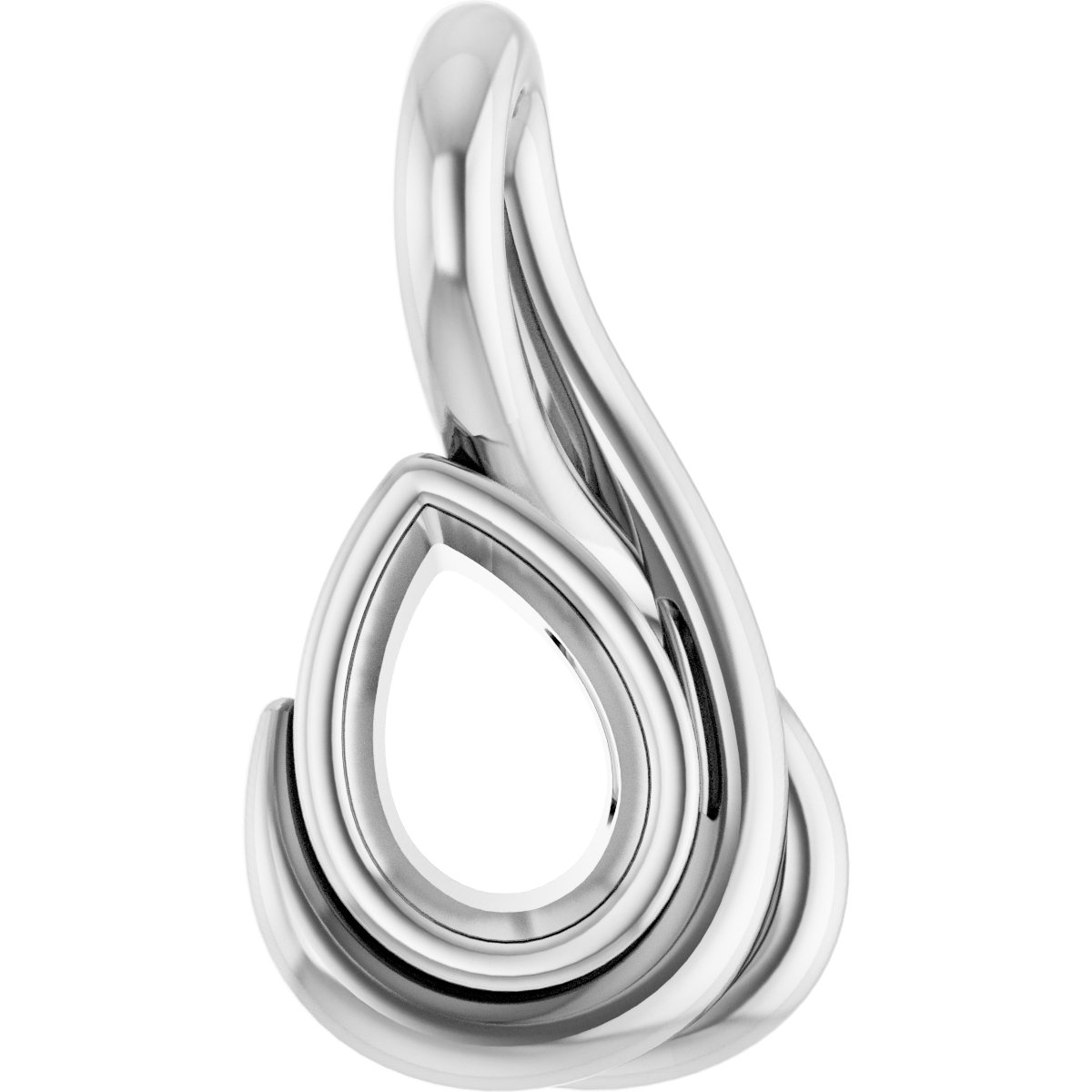 Bezel-Set Solitaire Freeform Pendant