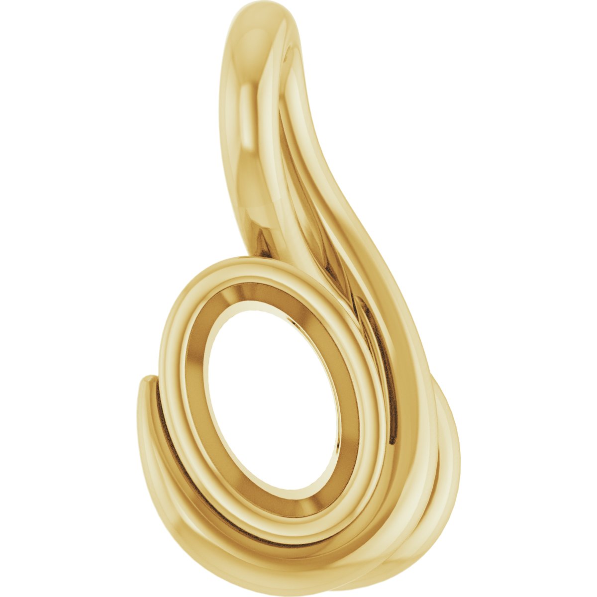 Bezel-Set Solitaire Freeform Pendant