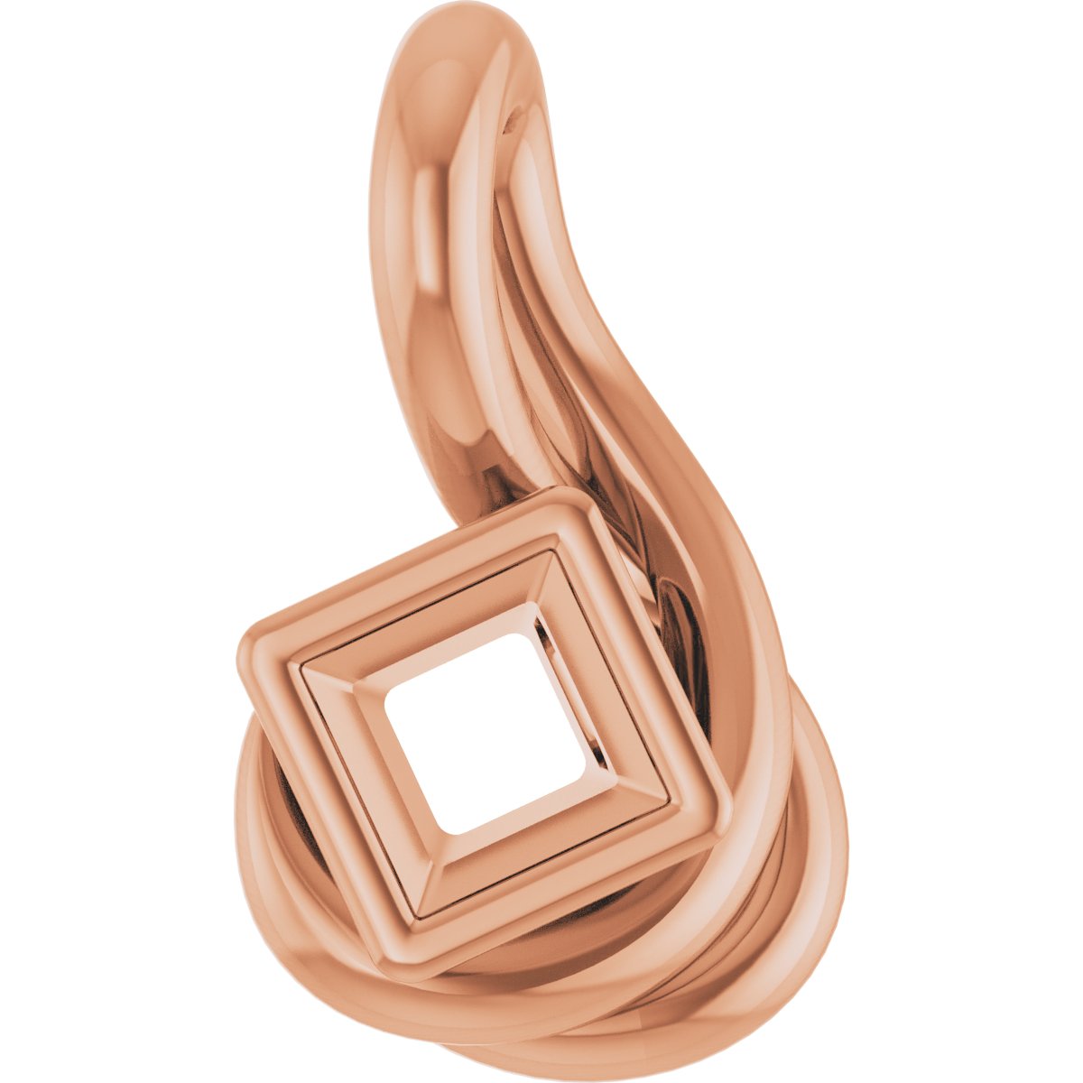Bezel-Set Solitaire Freeform Pendant