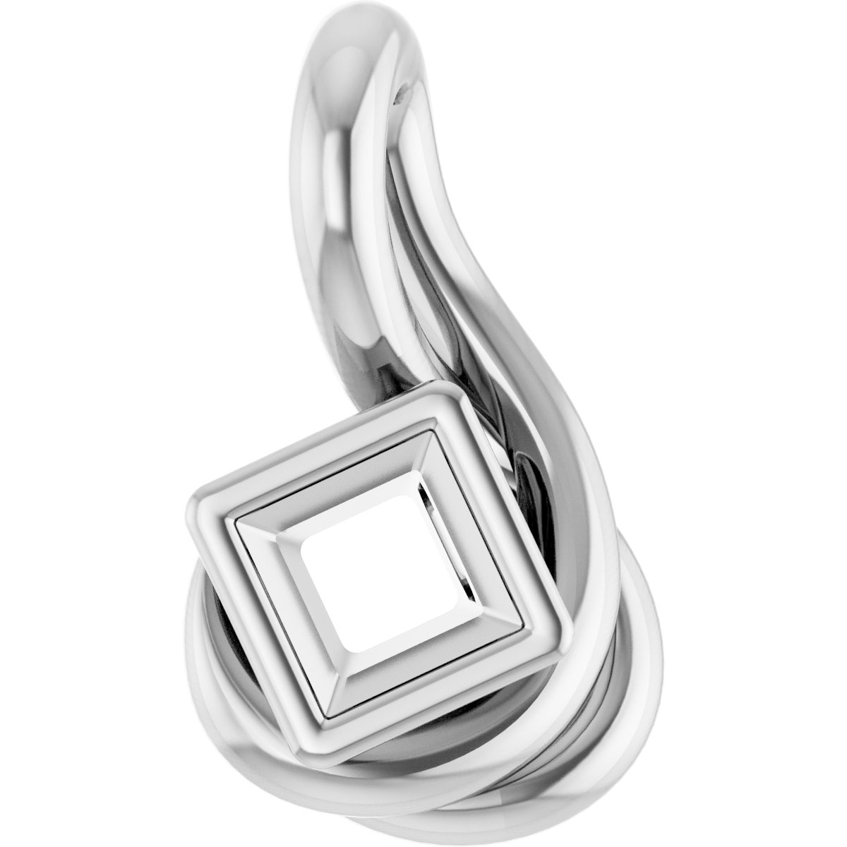 Bezel-Set Solitaire Freeform Pendant