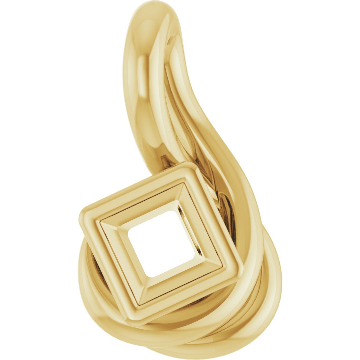 Bezel-Set Solitaire Freeform Pendant