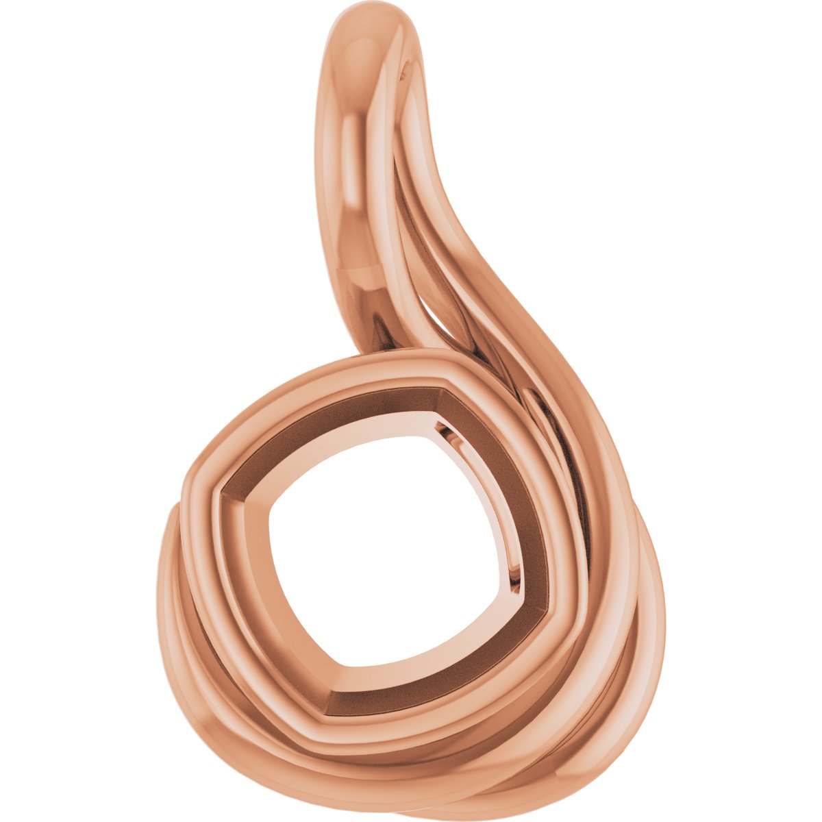 Bezel-Set Solitaire Freeform Pendant