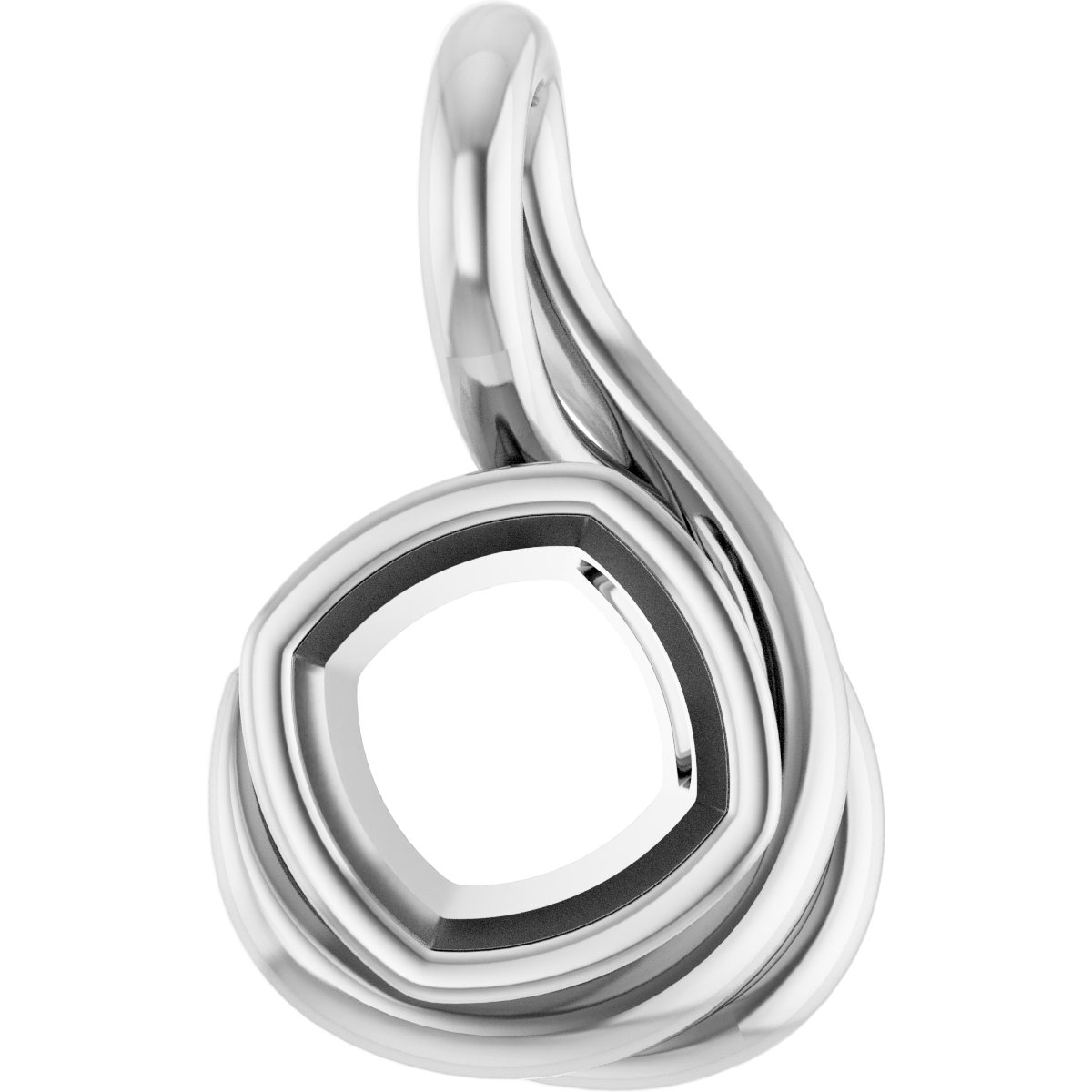 Bezel-Set Solitaire Freeform Pendant