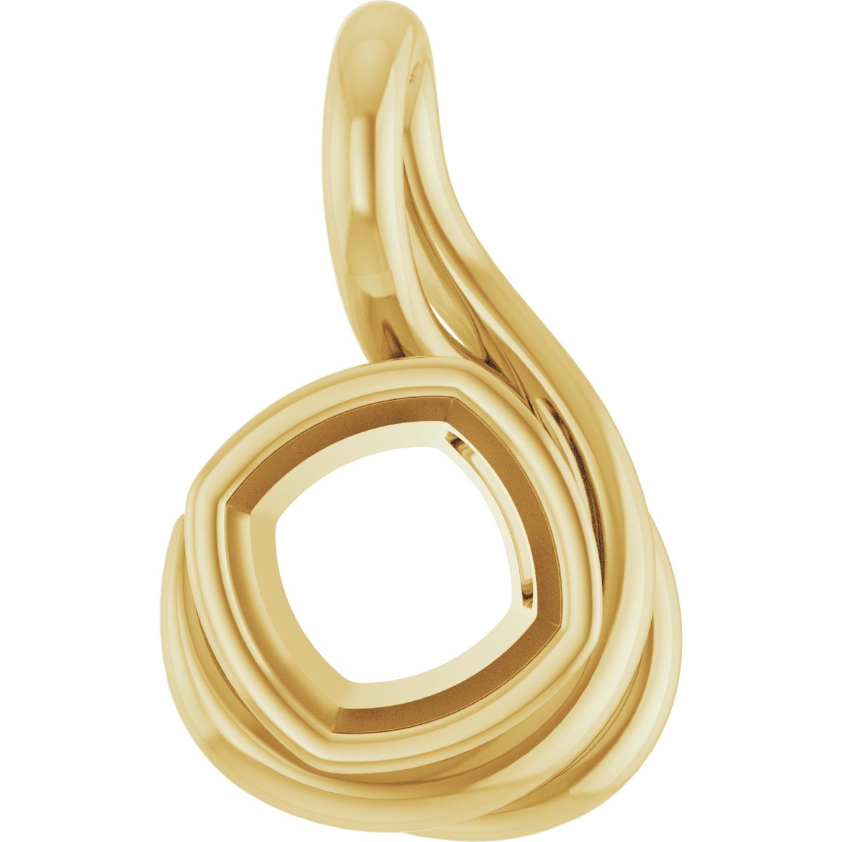 Bezel-Set Solitaire Freeform Pendant