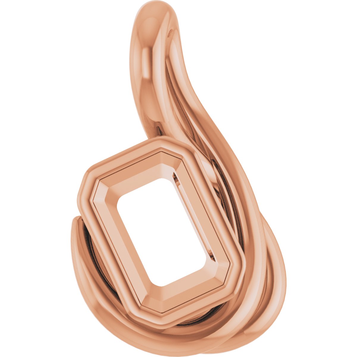 Bezel-Set Solitaire Freeform Pendant