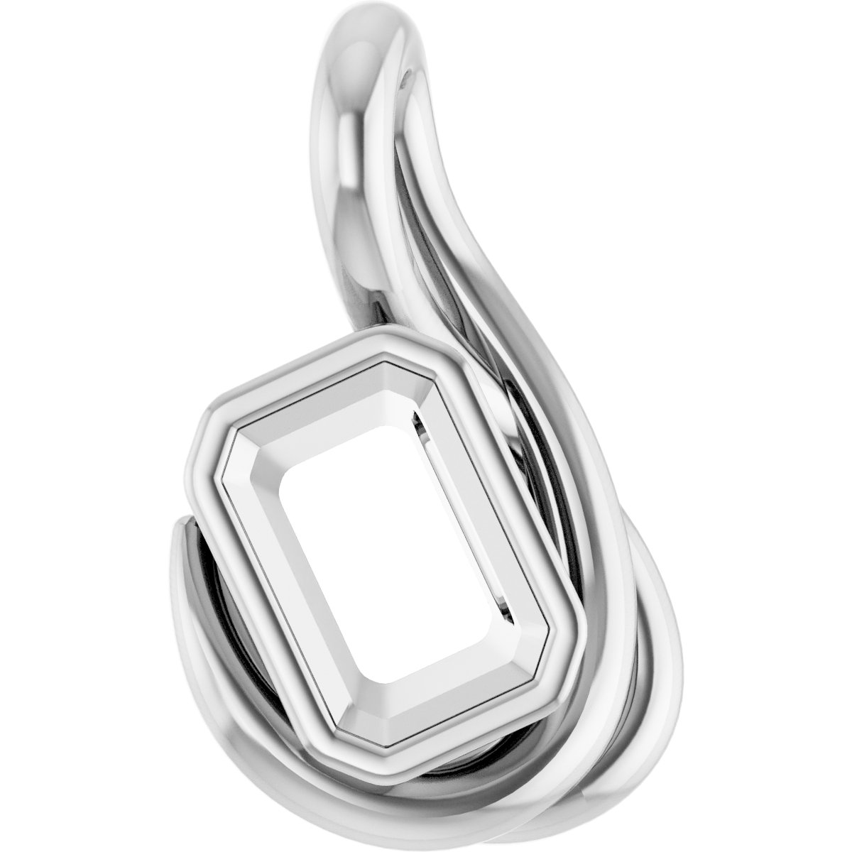 Bezel-Set Solitaire Freeform Pendant