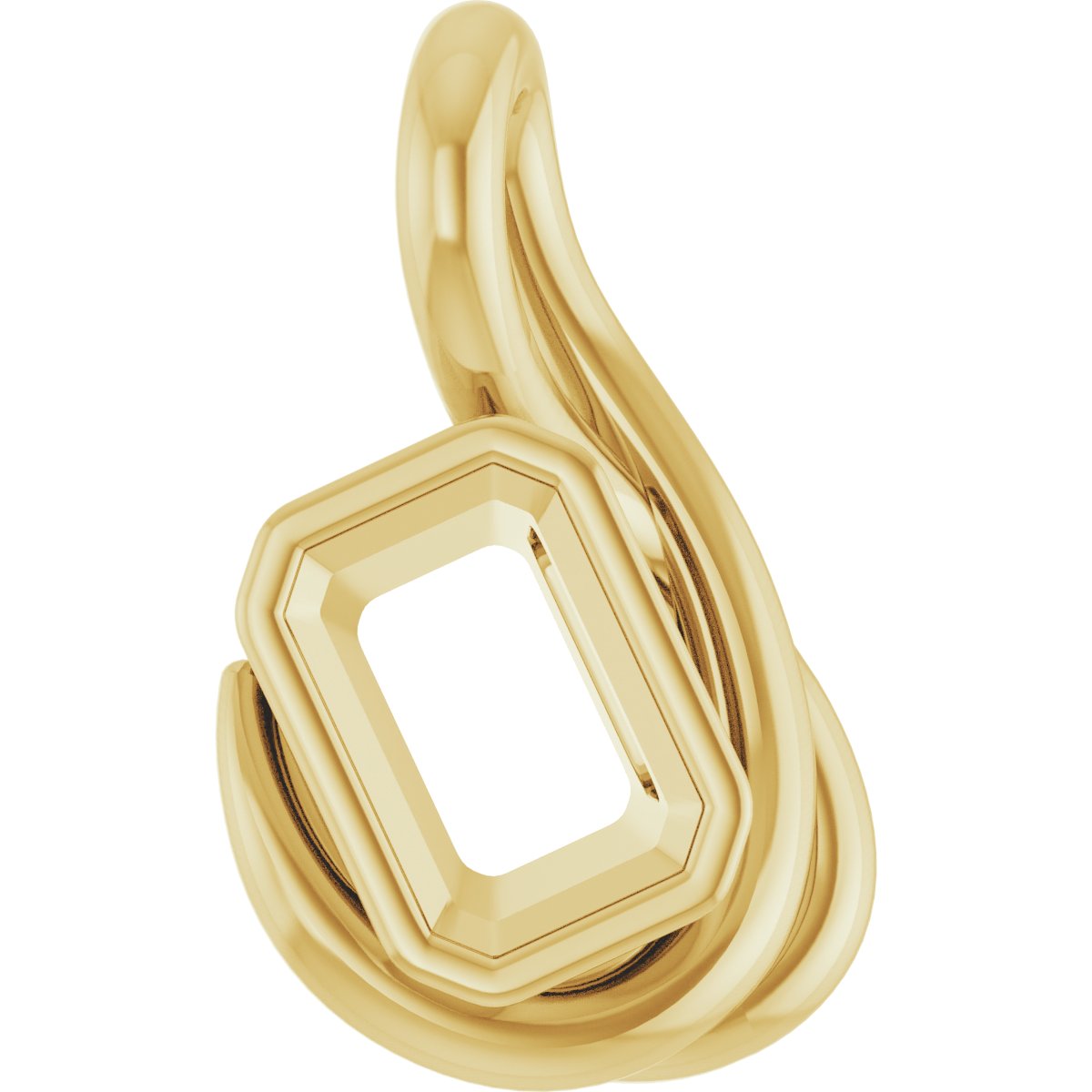 Bezel-Set Solitaire Freeform Pendant