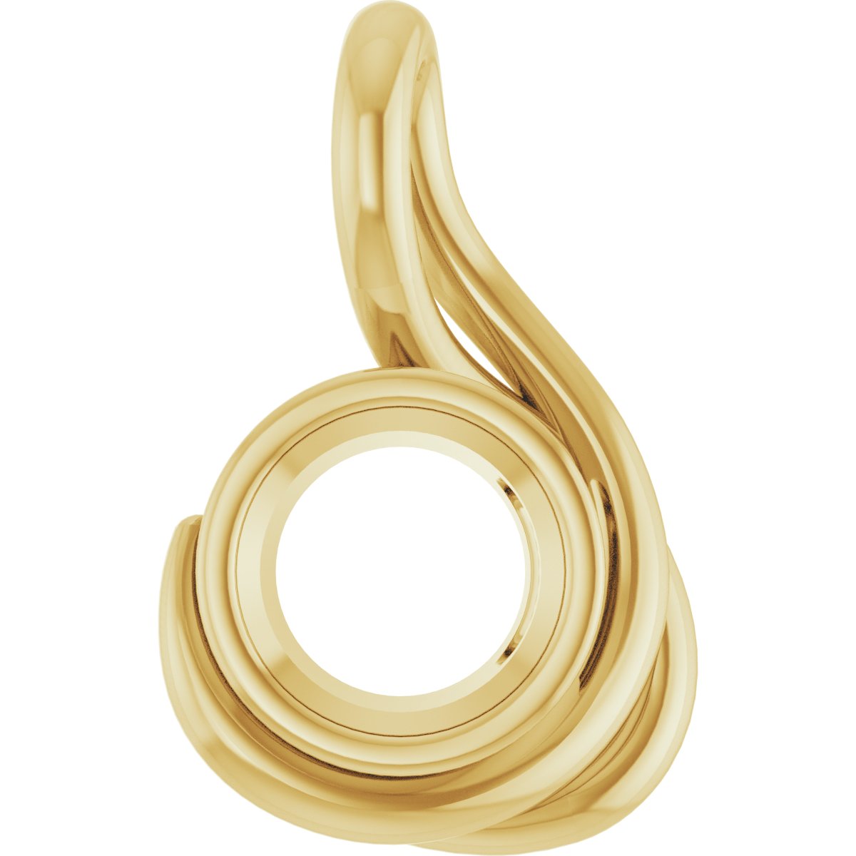 Bezel-Set Solitaire Freeform Pendant