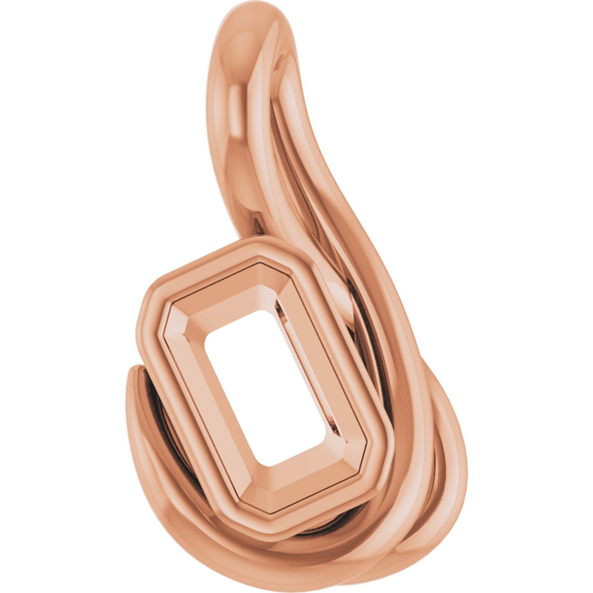 Bezel-Set Solitaire Freeform Pendant