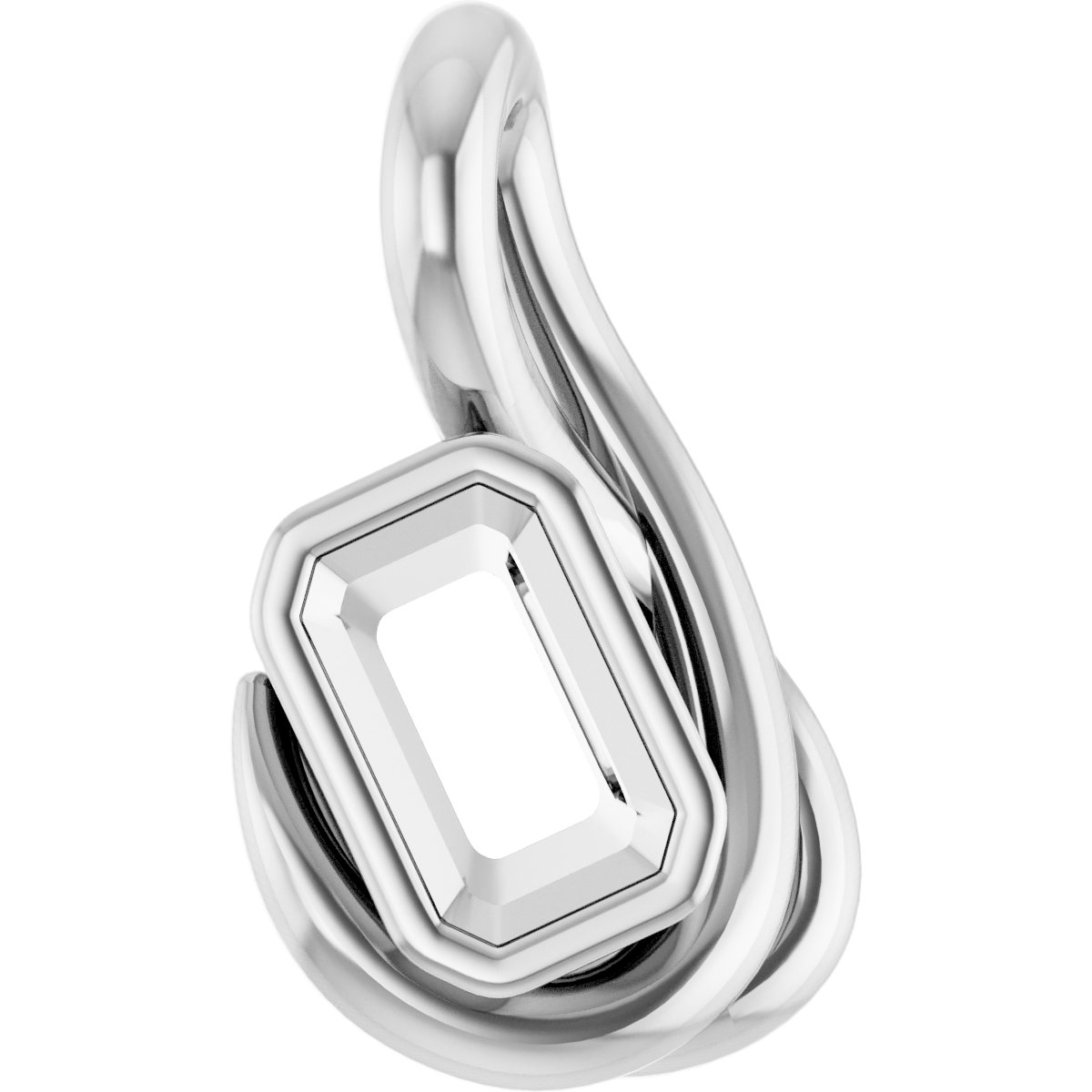 Bezel-Set Solitaire Freeform Pendant