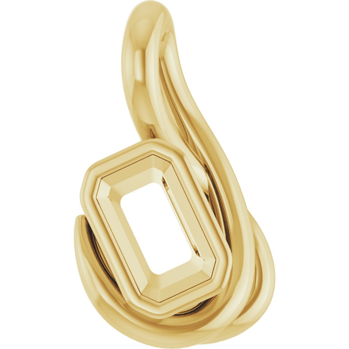 Bezel-Set Solitaire Freeform Pendant