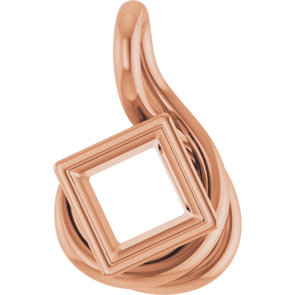 Bezel-Set Solitaire Freeform Pendant