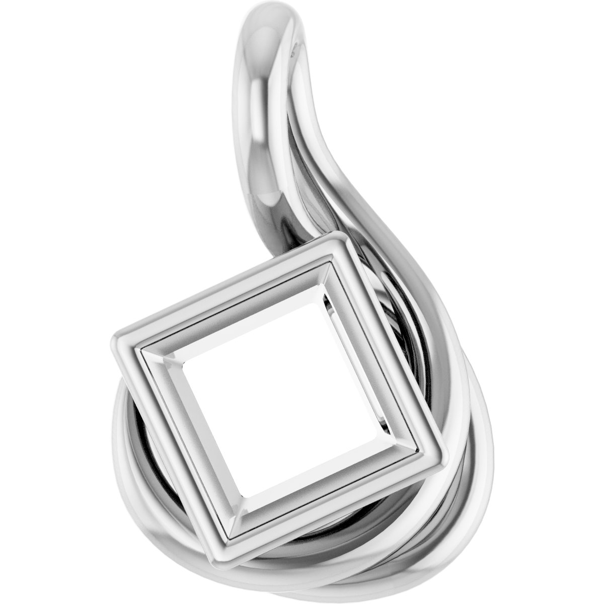 Bezel-Set Solitaire Freeform Pendant