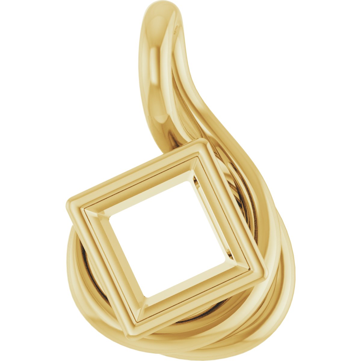 Bezel-Set Solitaire Freeform Pendant