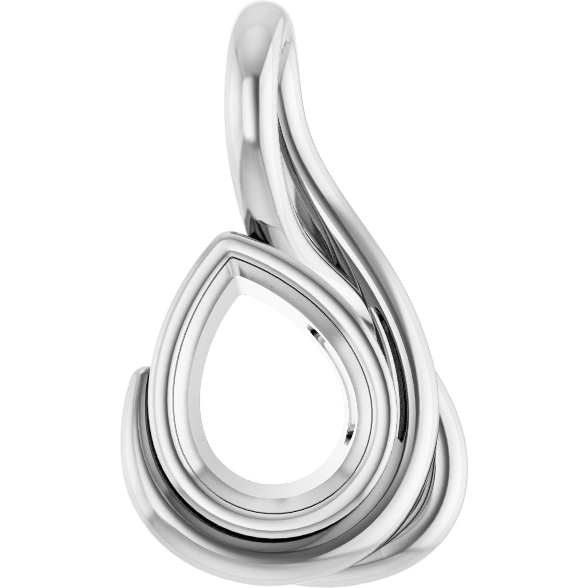 Bezel-Set Solitaire Freeform Pendant
