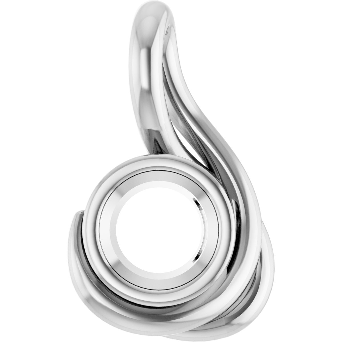 Bezel-Set Solitaire Freeform Pendant