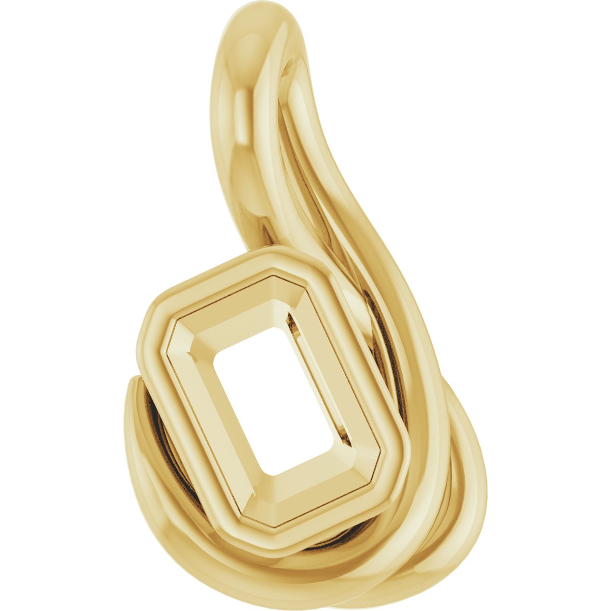 Bezel-Set Solitaire Freeform Pendant