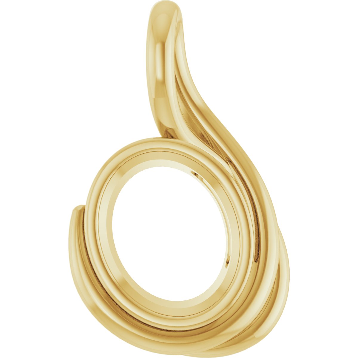 Bezel-Set Solitaire Freeform Pendant