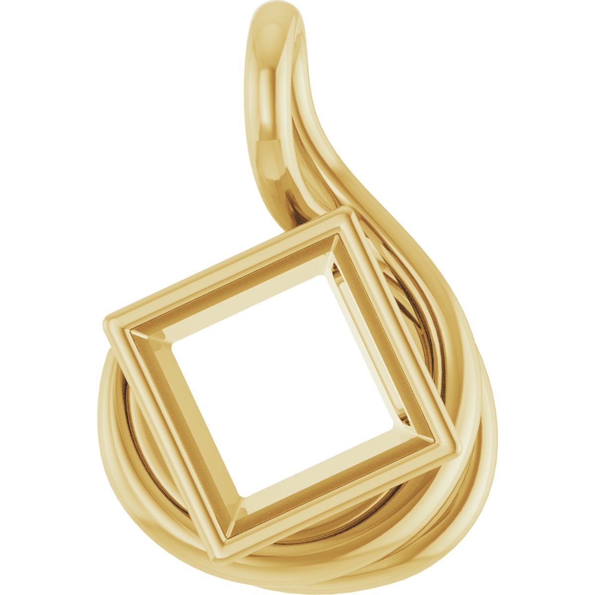 Bezel-Set Solitaire Freeform Pendant