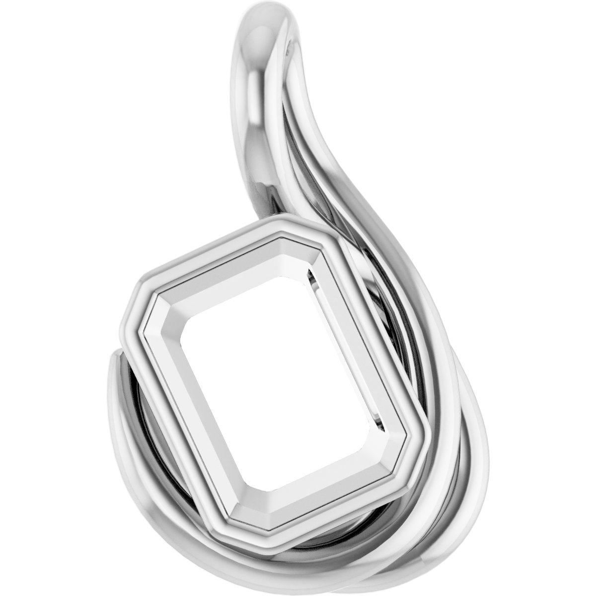 Bezel-Set Solitaire Freeform Pendant