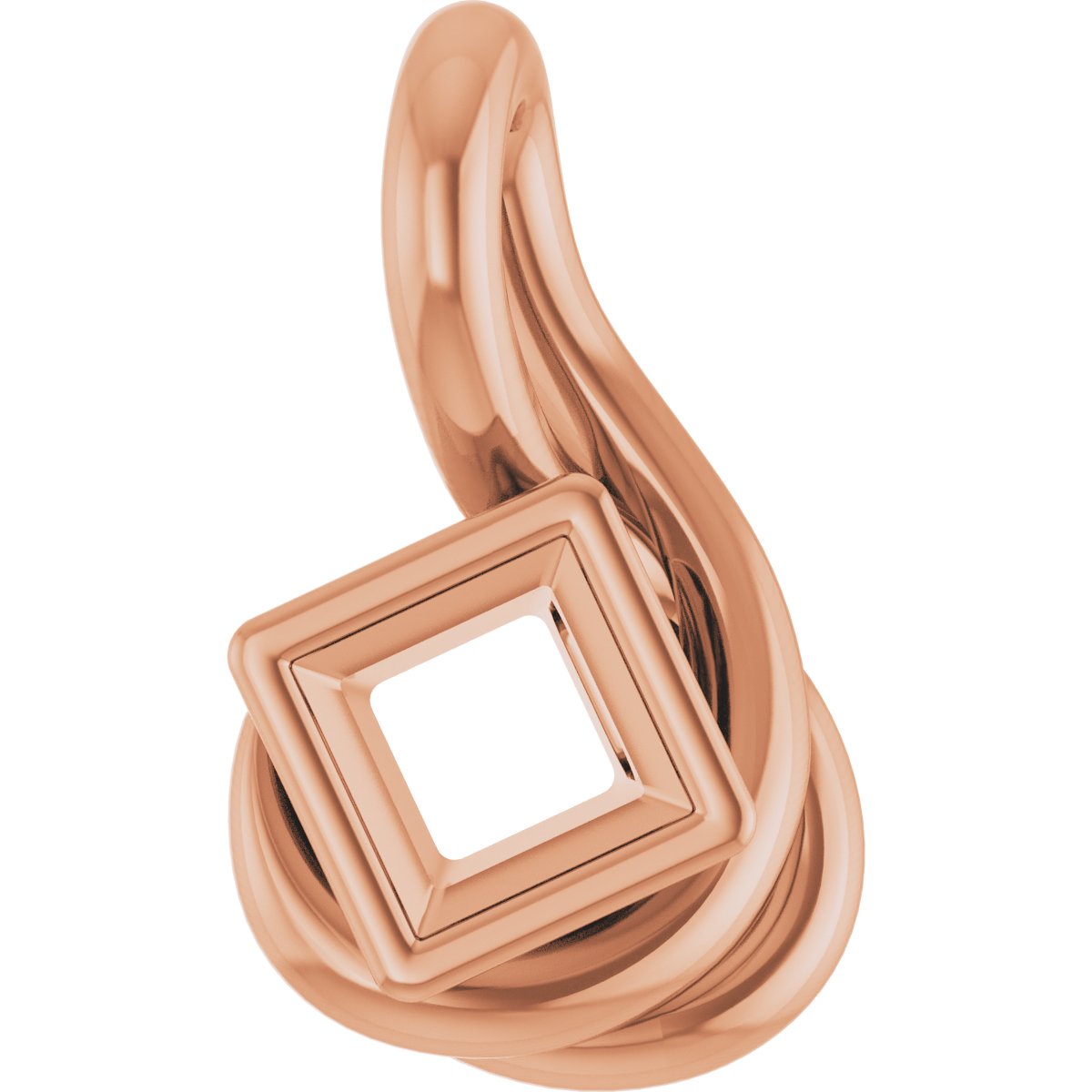 Bezel-Set Solitaire Freeform Pendant