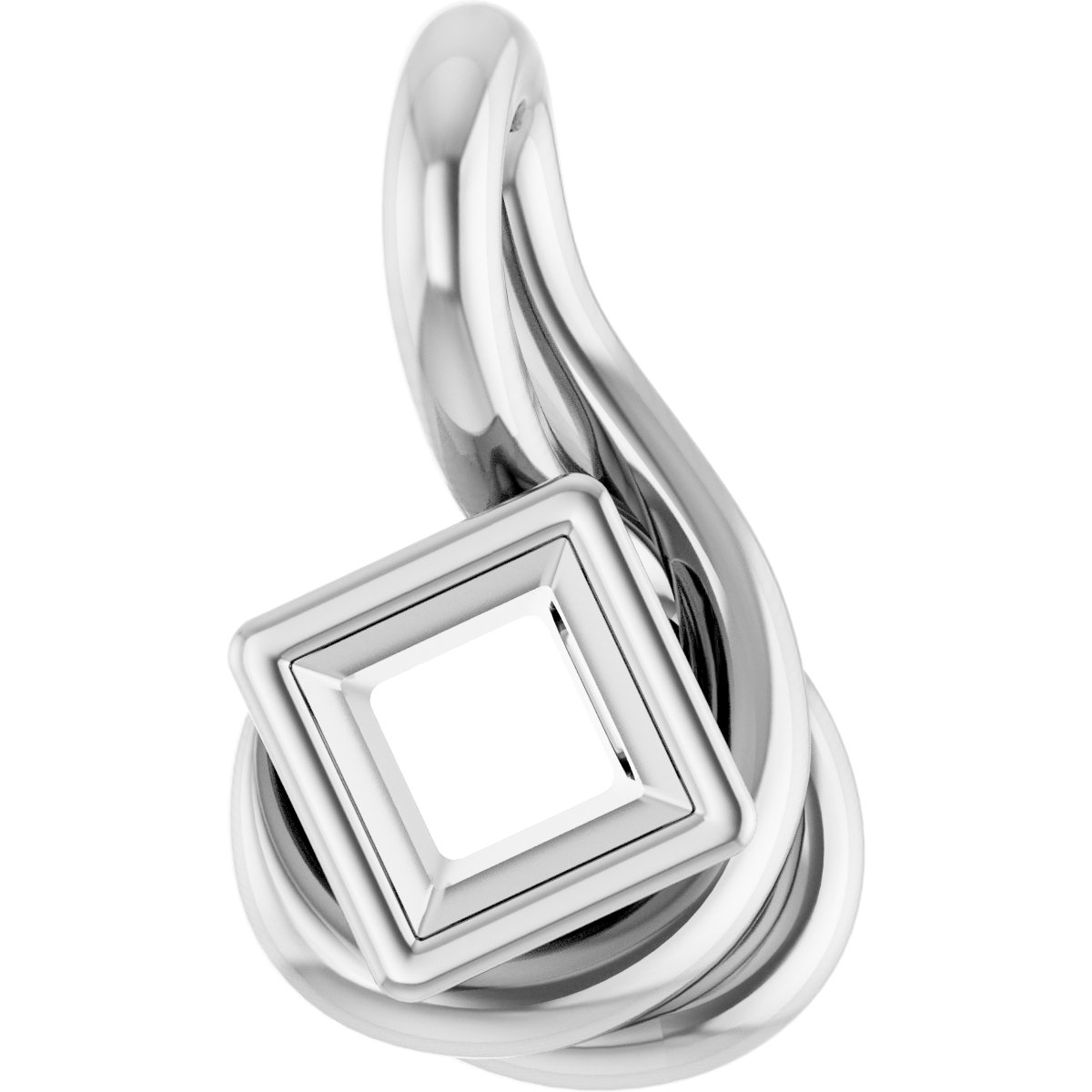Bezel-Set Solitaire Freeform Pendant