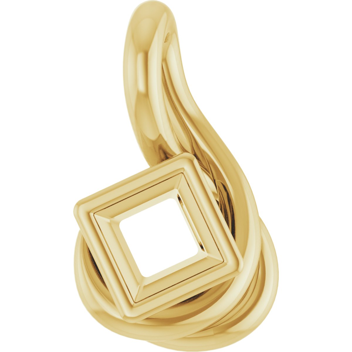 Bezel-Set Solitaire Freeform Pendant