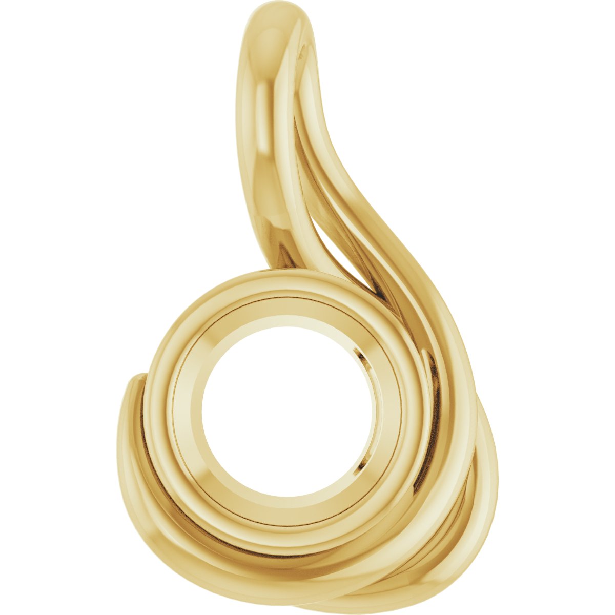 Bezel-Set Solitaire Freeform Pendant