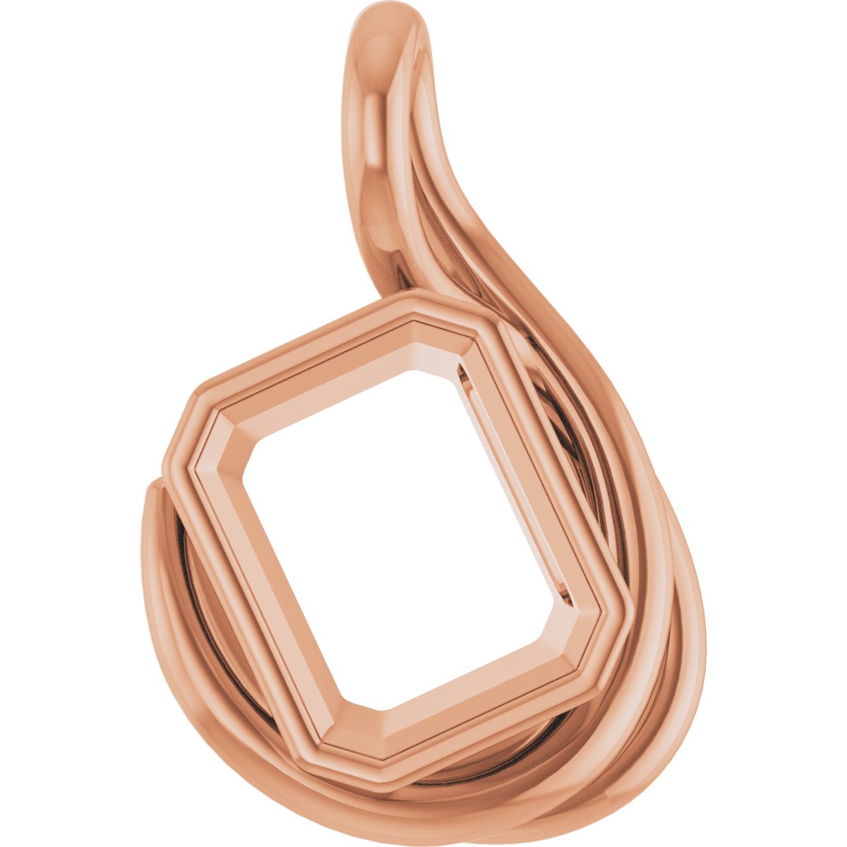 Bezel-Set Solitaire Freeform Pendant