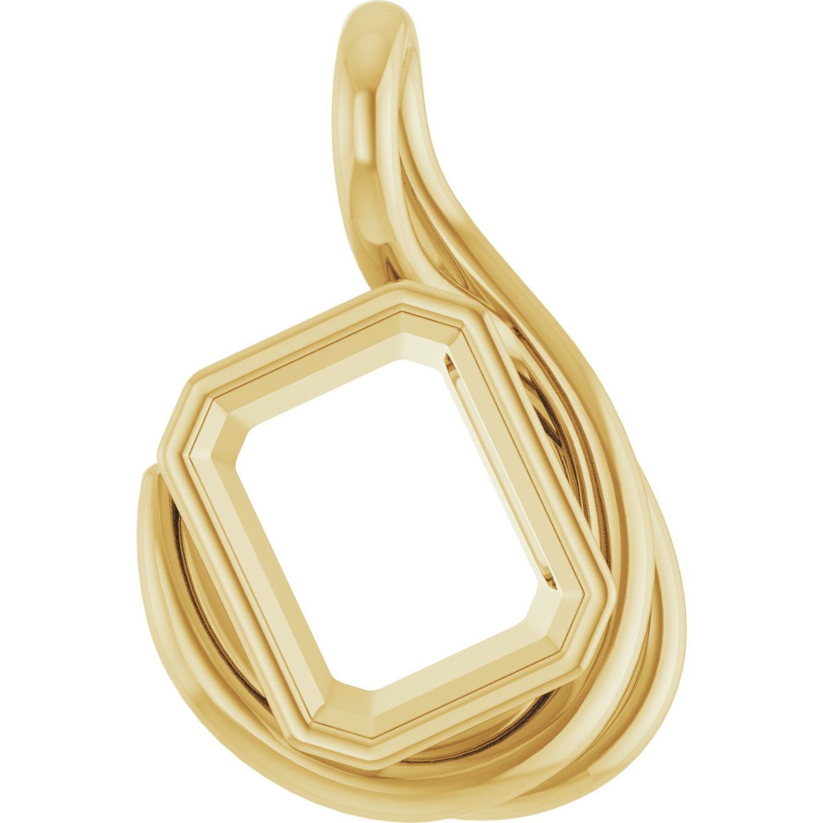 Bezel-Set Solitaire Freeform Pendant