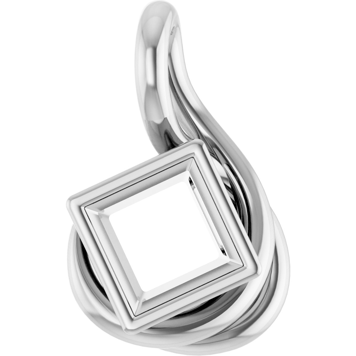 Bezel-Set Solitaire Freeform Pendant