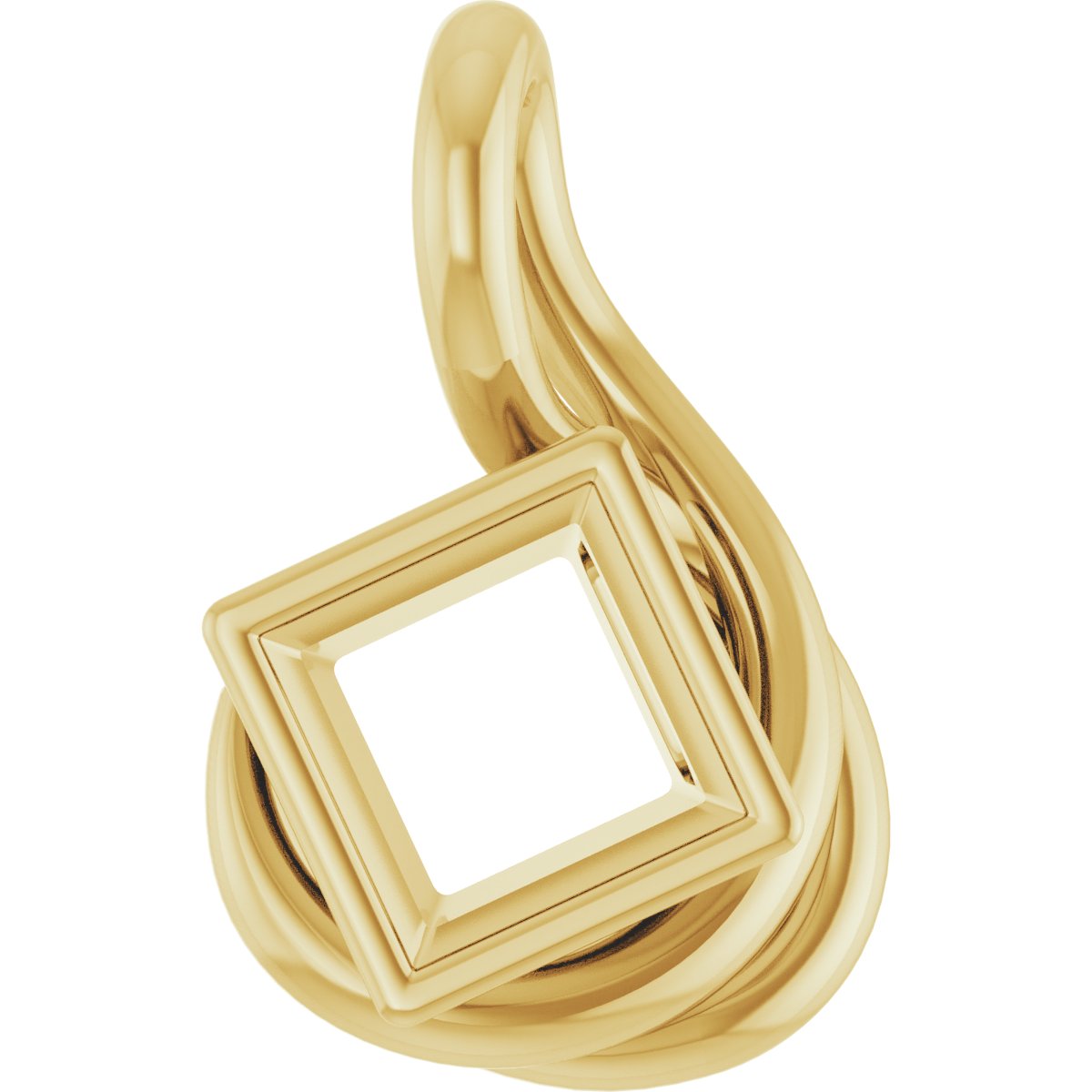Bezel-Set Solitaire Freeform Pendant