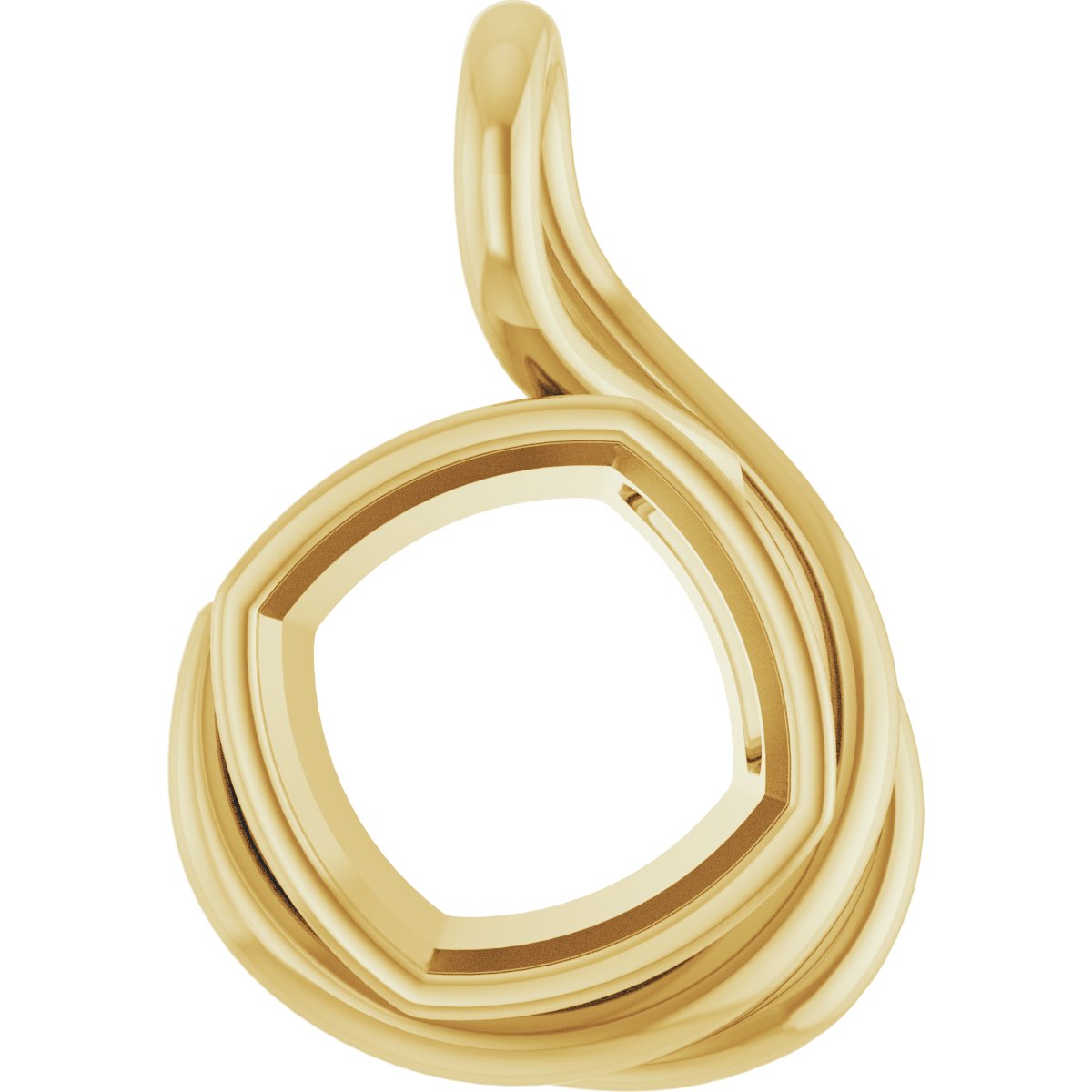 Bezel-Set Solitaire Freeform Pendant