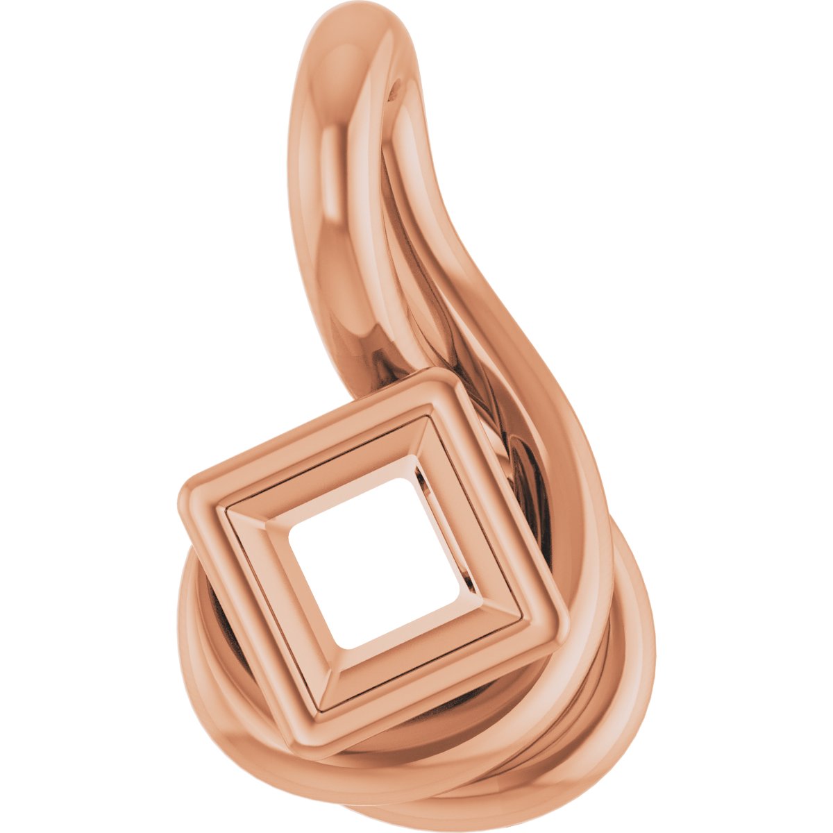 Bezel-Set Solitaire Freeform Pendant