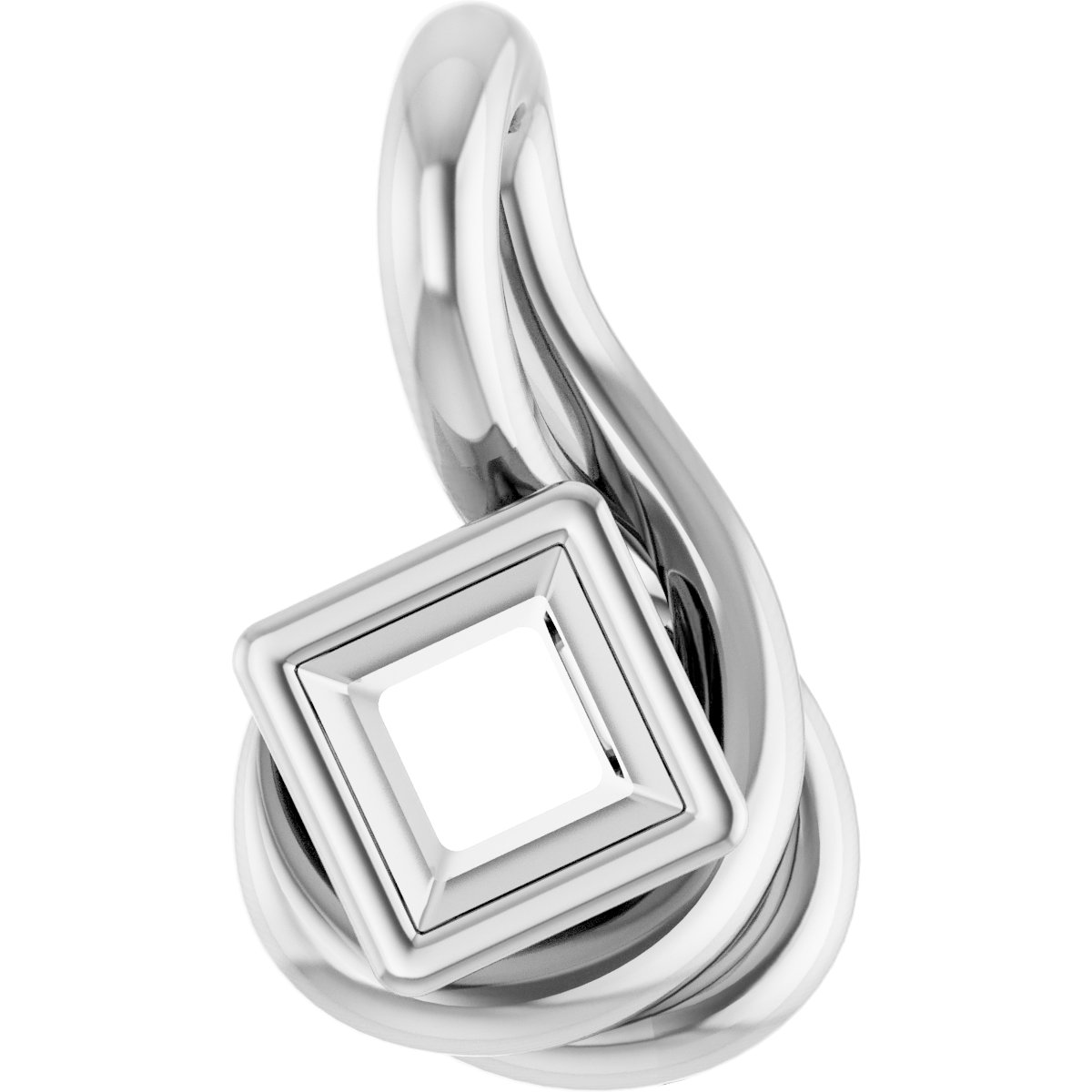 Bezel-Set Solitaire Freeform Pendant